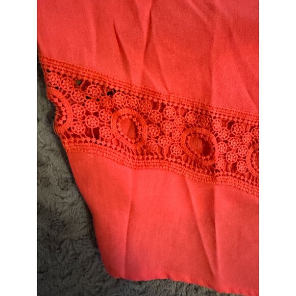 Its Pink Womens Sleeveless Coral Top With Lace Detail Size M Polyester & Spandex - Picture 4 of 7
